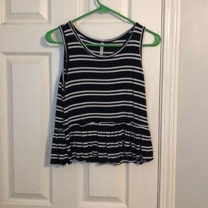 Cropped striped tank